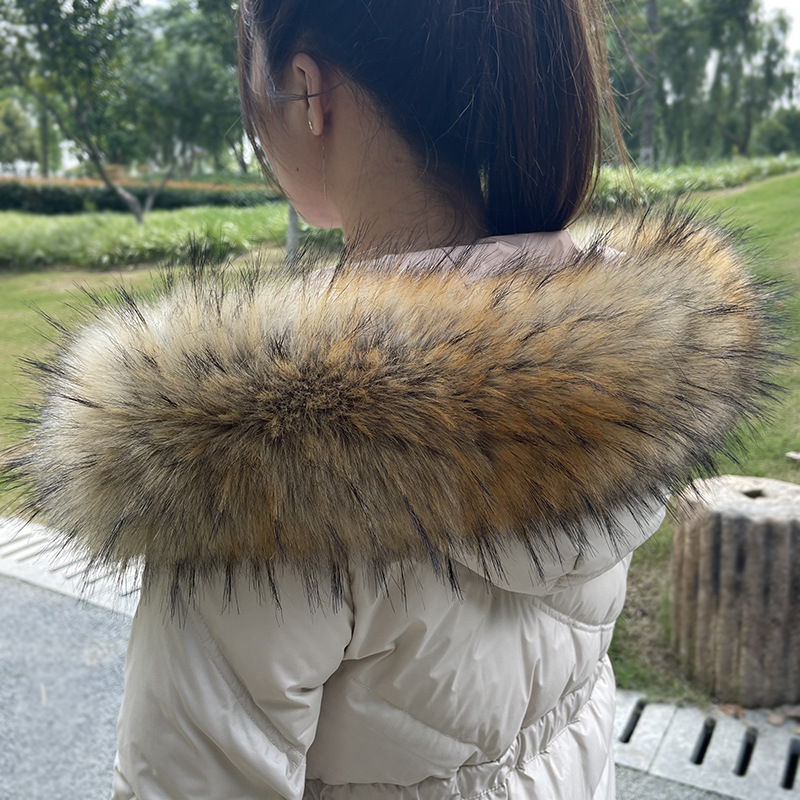 仿真毛領貉子毛毛領子羽絨服帽條大毛領女士單買通用白色毛領單賣