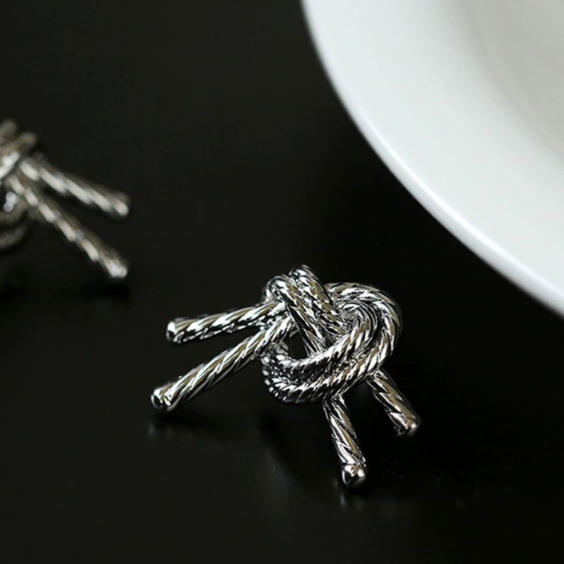 Brand retro small design earrings, silver 925 sample, French retro style