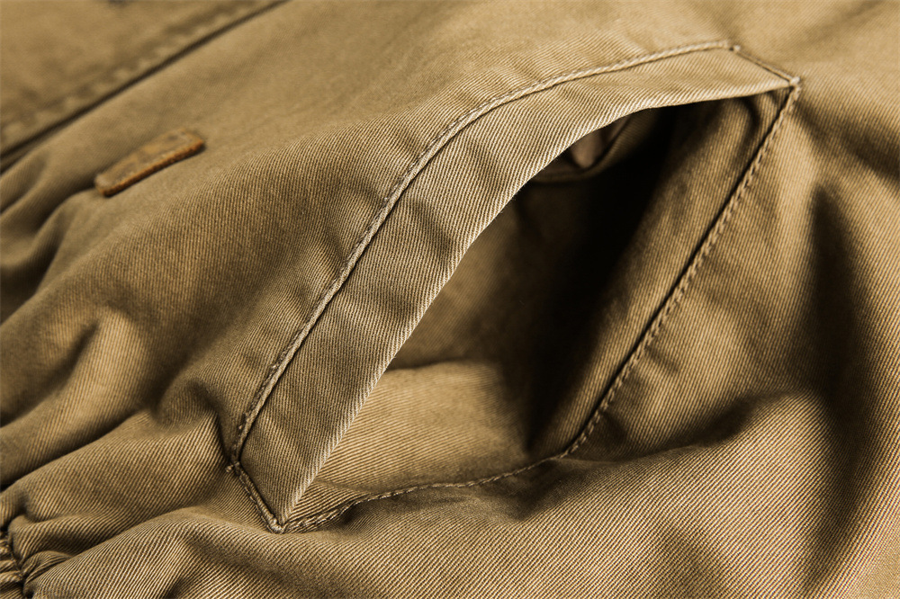 Men's Stand Collar Patchwork Workwear Jacket Loose Fit Trendy Top_voghion.com