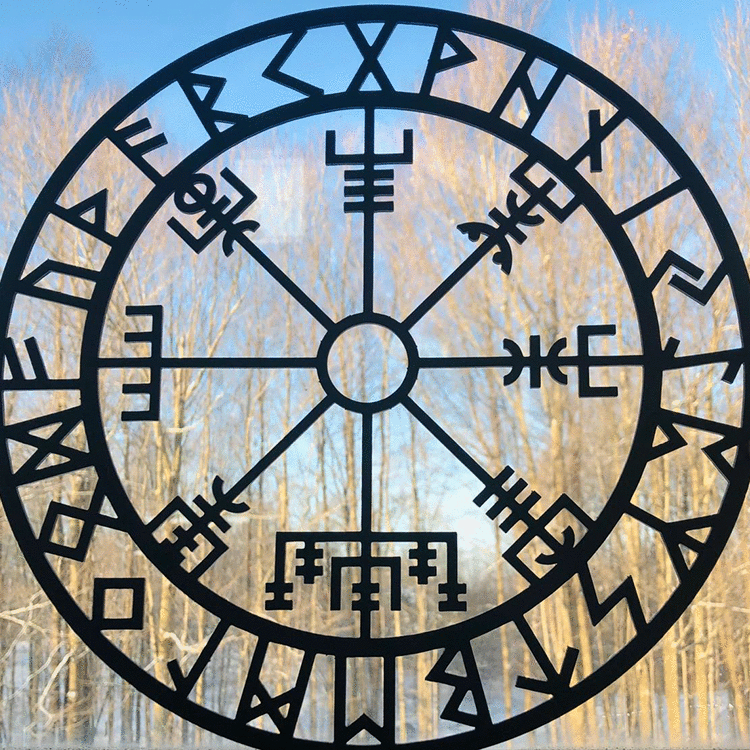 Cross-border Metal Wall Art Viking Iron Wall Hanging Wall Decoration Viking Compass Wall Decoration Wall Hanging Crafts