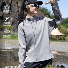 OOTD户外华夫格半拉链吸湿速干运动长袖T恤男秋季7A抗菌情侣上衣