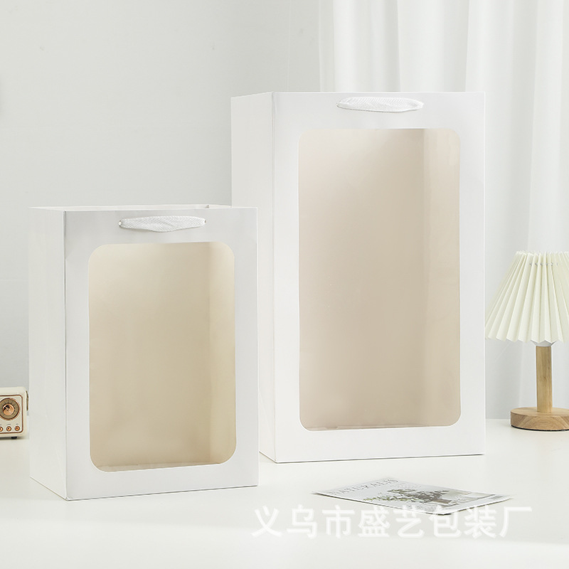 520 bolsa de regalo de ventana abierta, bolsa de regalo de embalaje de flores de ventana de cocina transparente, bolsa de regalo de regalo de muñecas de vacaciones al por mayor