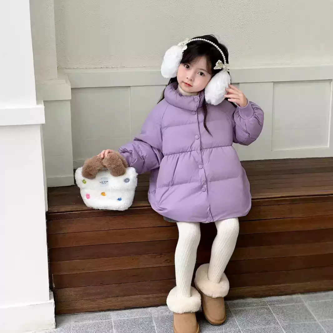 设计小众款女童羽绒服冬装宝宝儿童面包服白鸭绒外套上衣洋气冬季