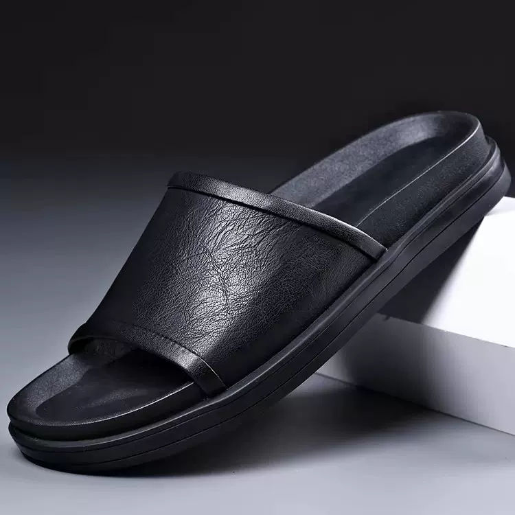 男士夏季休闲拖鞋时尚潮流套脚凉鞋居家户外沙滩鞋百搭一脚蹬凉鞋