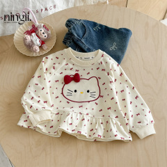 Ningli 女の子トレーナー秋の新しいスタイルの女の子ベビープリンセストップス子供服子供プルオーバー服春と秋のスタイル