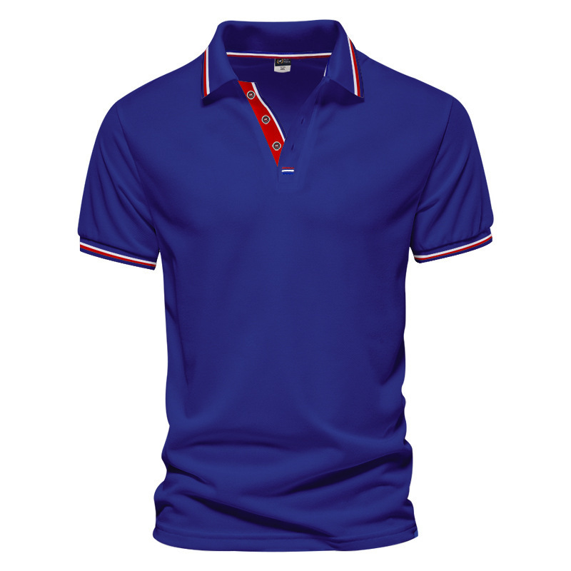 Men's Polo Shirt Solid Colour Lapel Top Business Casual Style_voghion.com