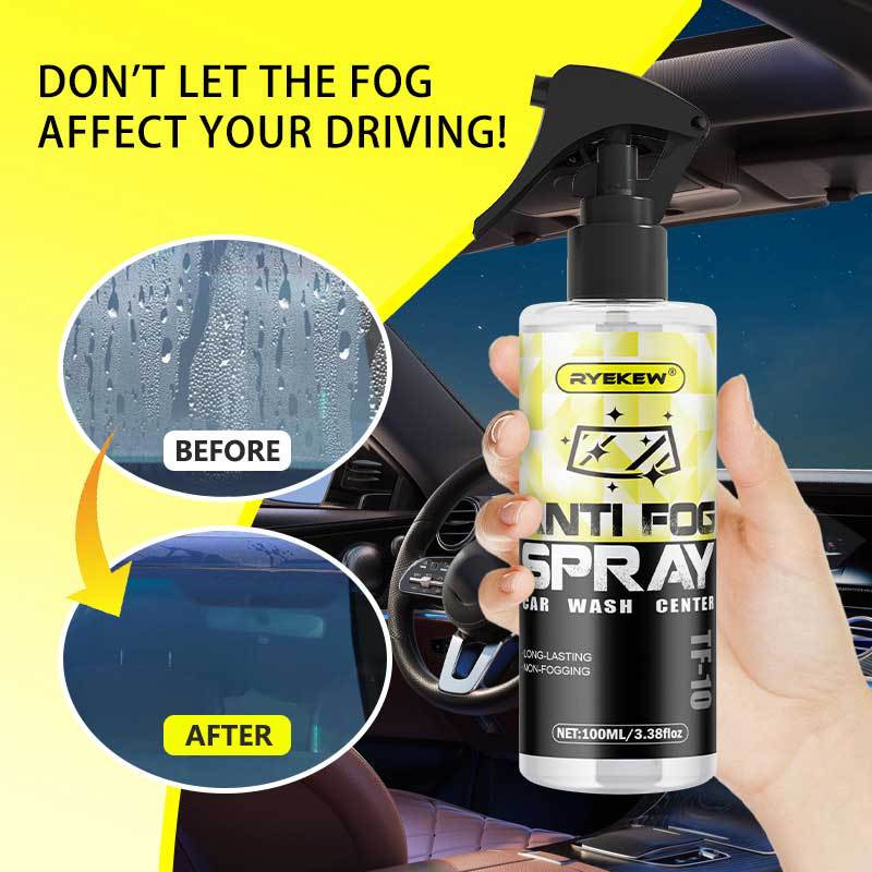 Ryekew Car Glass Anti-Fog Agent Front Windshield Long-Lasting Anti-Fog and Rain-Proof Agent Waterproof and Water-Repellent Cleaning Spray