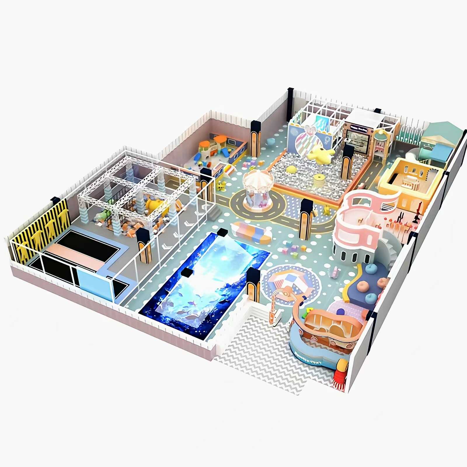 Equipo de parque infantil de Fort Naughty, parque de atracciones interior grande y pequeño, tobogan para padres e hijos, trampolín, centro comercial, instalaciones de entretenimiento