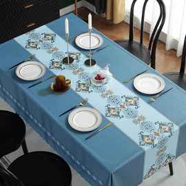 一件代发跨境桌布防水防油免洗餐桌布台布高级感茶几布