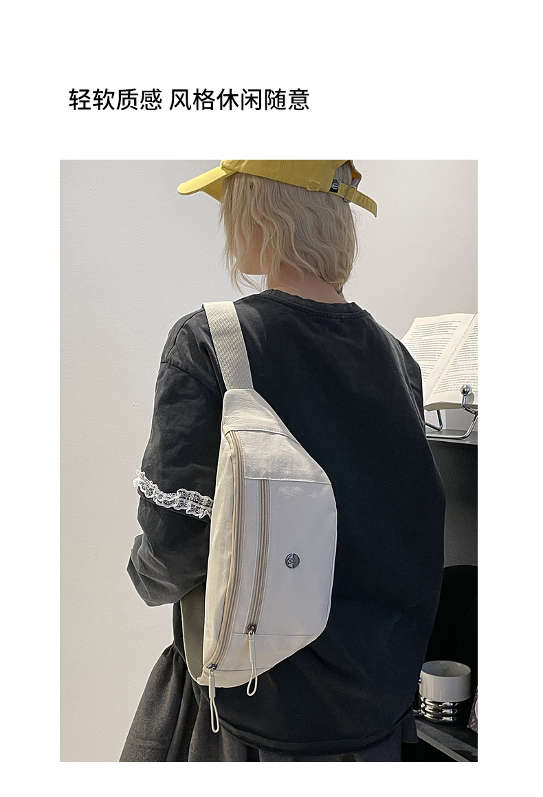 New sporty and casual waist bag for outdoor storage, simple solid color women's chest bag, crossbody backpack wholesale undefined