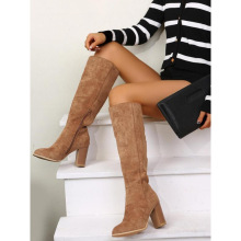 D 70286 Block Heel Side Zip Riding Boots �ָ���������ʿѥ