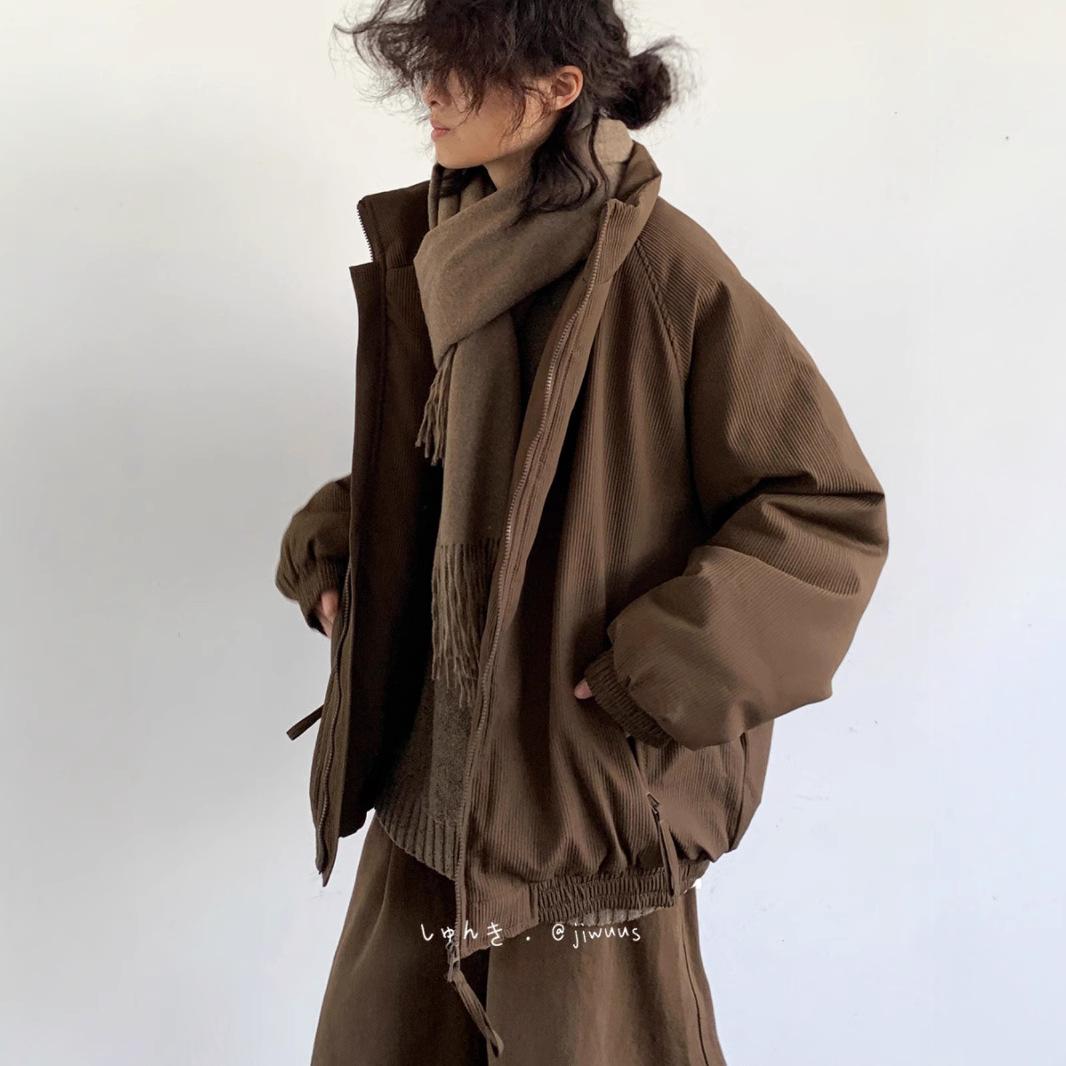 Vintage marrón pana 2025 primavera nuevo estilo cuero lavado chaqueta de cuero suelta coreana hombres guapos de moda