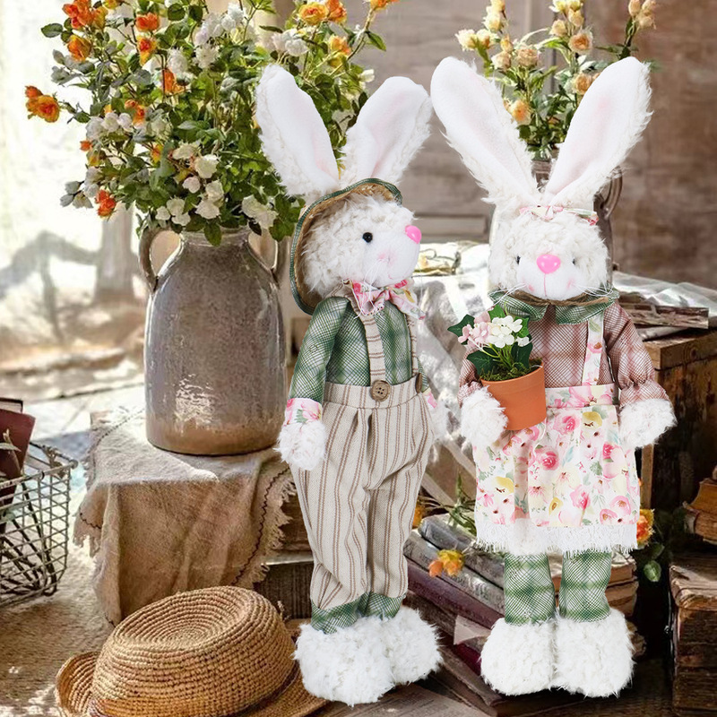 Chuangke new retro style Forest handmade large rabbit shooting props window decoration living room decoration