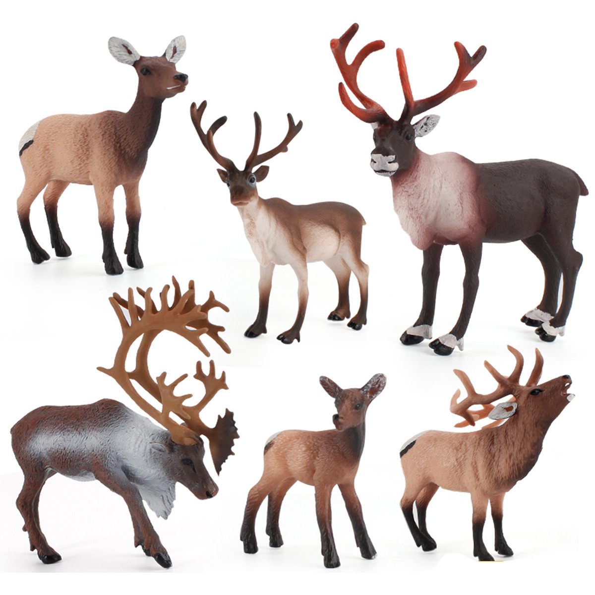 Transfronteriza de exportación infantil simulación educativa modelo animal de bosque estático Reno alce Navidad adornos cognitivos Juguetes