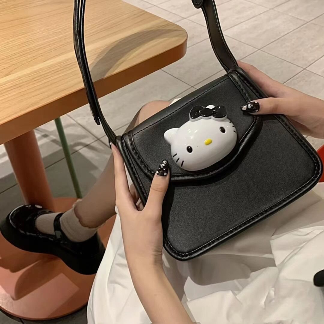 春季新款女包HelloKitty复古Y2k千禧辣妹KT猫百搭潮酷单肩斜挎包