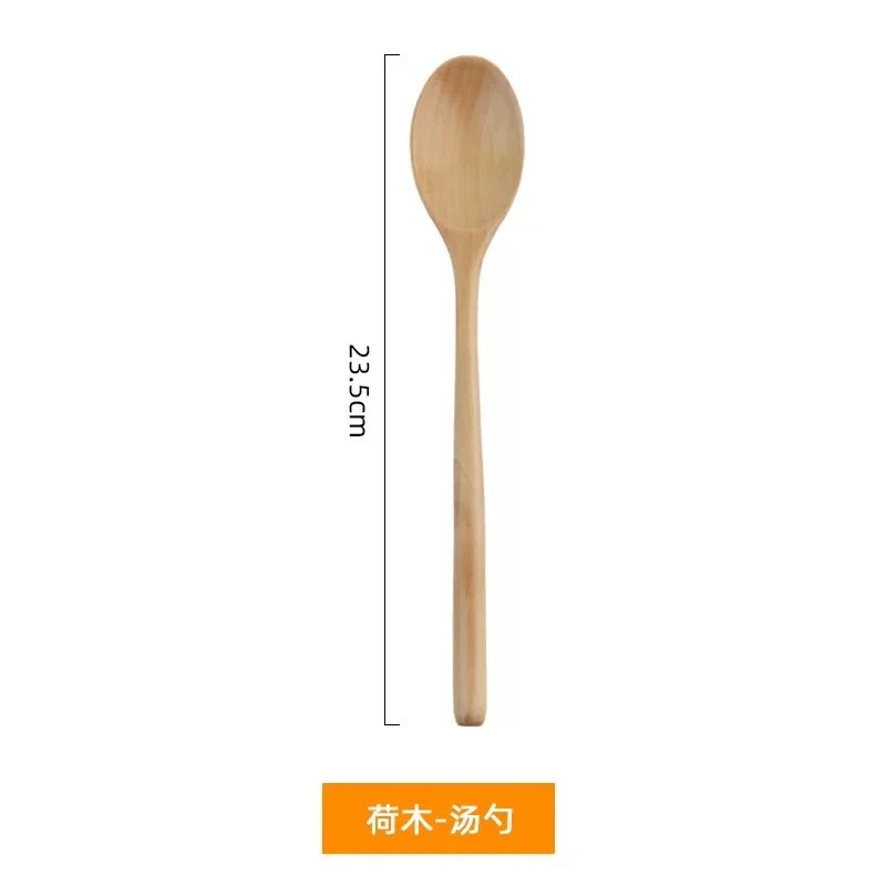 Colher de pau grande para servir sopa, mingau de arroz e outros pratos. Cabo longo ideal para comer e beber sopa._voghion.com