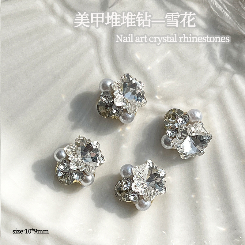 Manicura pila diamante Maillard rhinestone aleación tridimensional perla diamante hecho a mano cristal diamante pila diamante manicura accesorios de la joyería