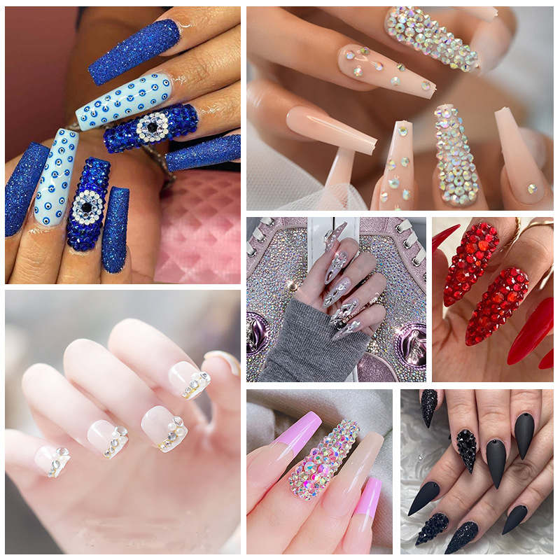 Irregular Pattern Modern Style Style Modern Style Irregular Rhinestone Glass Nail Tools Nail Decoration Accessories 1 Set