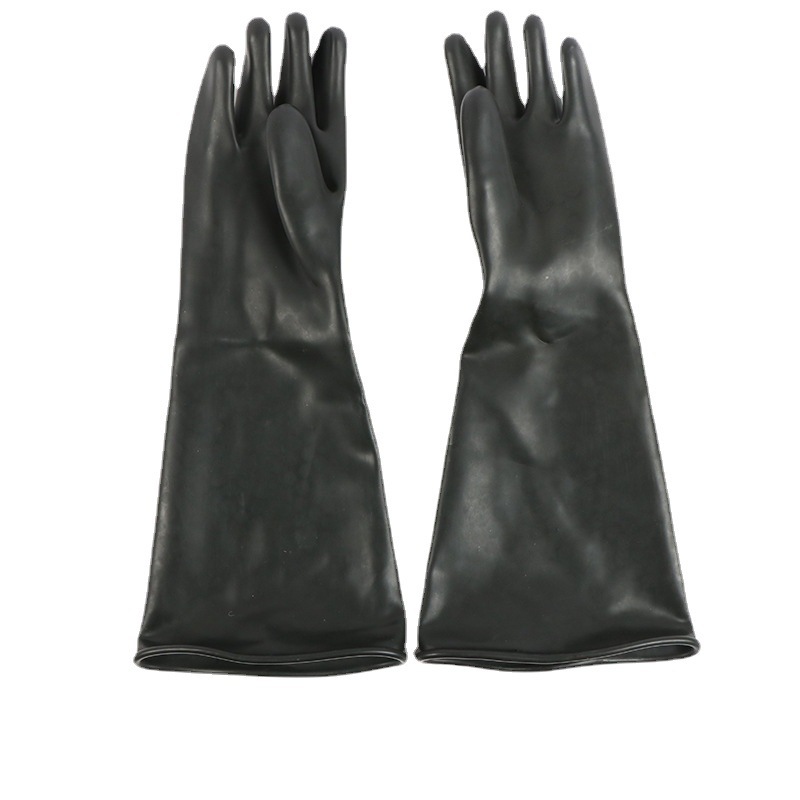 黑色工业乳胶手套工业乳胶劳保手套耐酸碱手套胶手套加厚乳胶手套