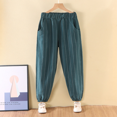 Children's Summer Thin Casual Pants 3-10 Years Old Pure Cotton Long Pants for Boys and Girls, Outwear Lantern Pants for Toddlers, Mosquito-Proof Pants