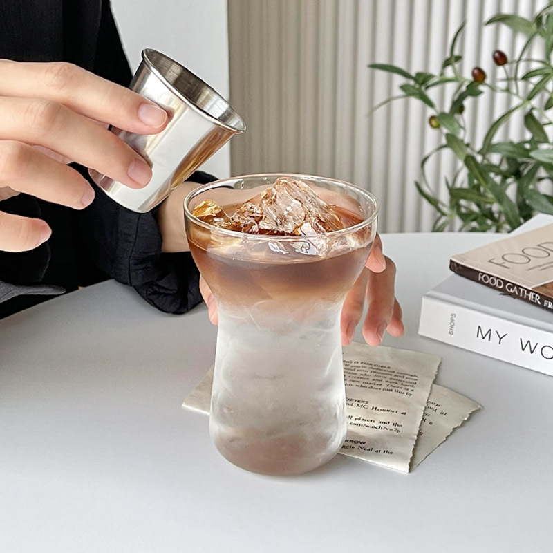 Iced American Coffee Cup High Borosilicate Transparent Glass Single-Layer Cup Breakfast Milk Cup Juice Glass Cold Brew Cup