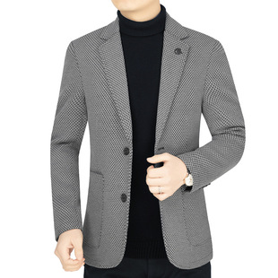 Men's Suit Jacket 2024 Spring New Business Casual Slim Fit Young and Middle-Aged Suit Dad Top Trendy
