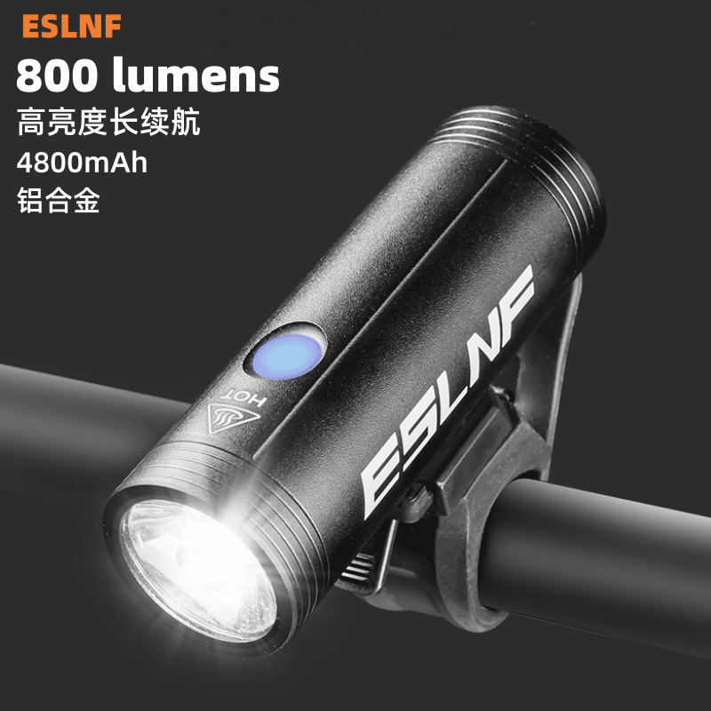 Luz delantera para bicicleta recargable USB, aleación de aluminio, luz fuerte, faro para equipo de ciclismo y accesorios de montaña.