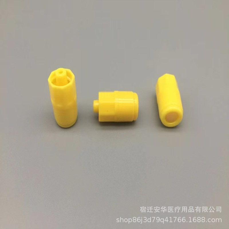 Comercio exterior exclusivo para heparina médica desechable octagonal transparente amarillo de una pieza conector de conexión estéril aguja de retención