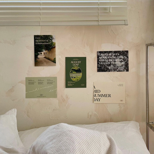 Green forest summer atmosphere Korean ins fresh French retro photo props ornaments poster painting core