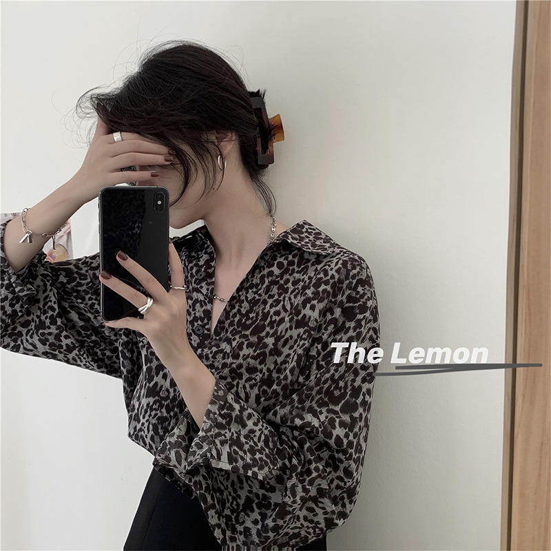 Leopard Print Shirt Women's Design Sense Niche Autumn New Fashion Elegant Retro Hong Kong Style Foreign Style Long Sleeve Top Leopard Print Shirt Women's Design Sense Niche Autumn New Fashion Elegant Retro Hong Kong Style Foreign Style Long Sleeve Top