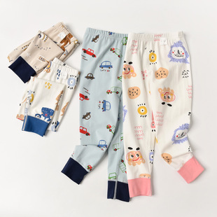 Elastic and comfortable Children's Lycra Cotton long johns boneless stitched boys and girls home pants underwear autumn and winter clothing