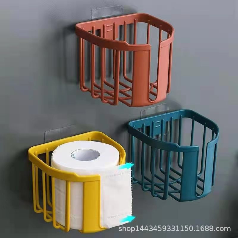 厕所纸巾盒免打孔卫生间抽纸厕纸盒创意卷纸抽手纸盒卫生纸置物架详情3