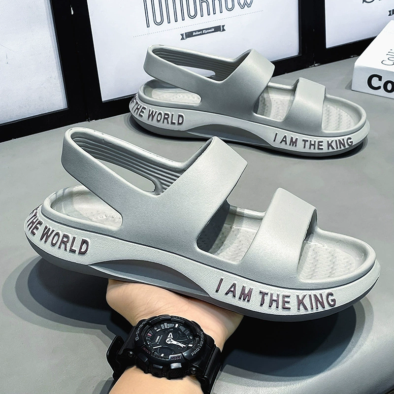 Summer beach footwear, casual footwear, sandals, slide, breathable comfortable sports shoes, Korean style, soft sole
