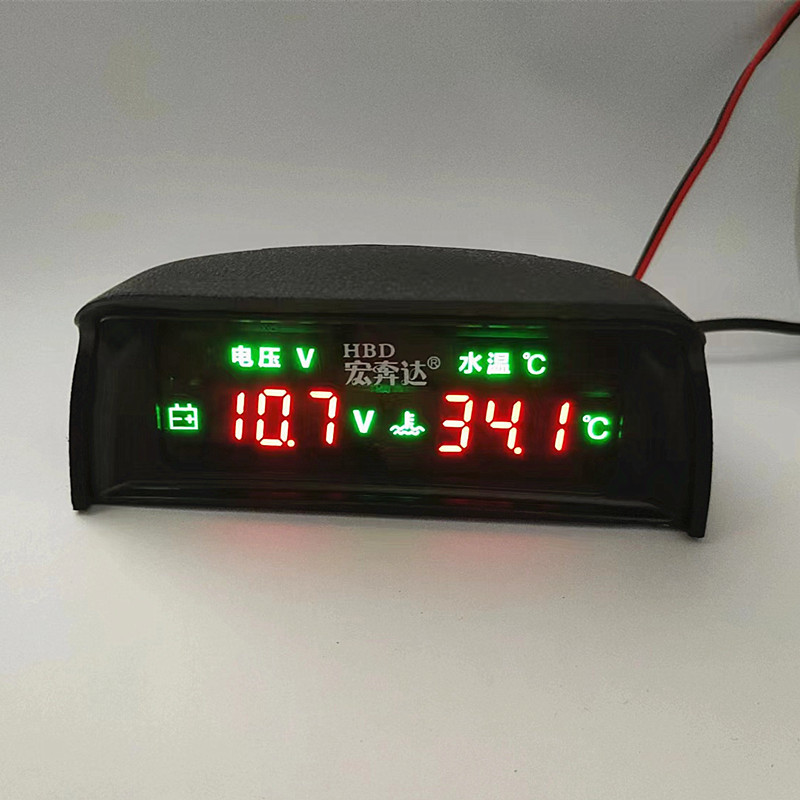 Car Digital Water Temperature voltage Combination Meter Truck Installation Two-in-one Digital Display Modification 12v24v Integrated Meter