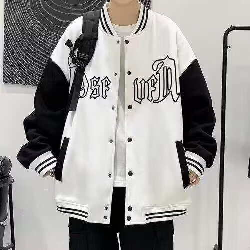 一件代发秋季潮牌夹克外套男宽松百搭棒球服运动开衫夹克外套男|undefined
