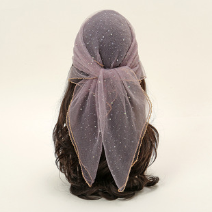 Cross-border Hot Sale New Style Hot Diamond Headscarf Silk Scarf Women's Elegant Headwear Turban Sequin Cover Square Scarf high quality