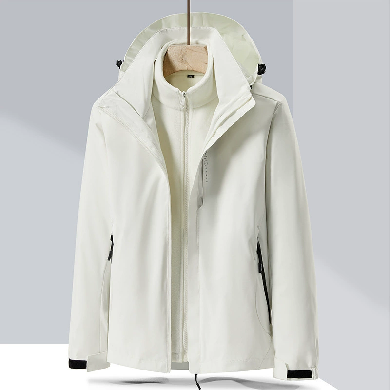 Стойка в наличии 6268 популярная однотонная уличная куртка, Мужская съемная альпинистская куртка «Три в одном»