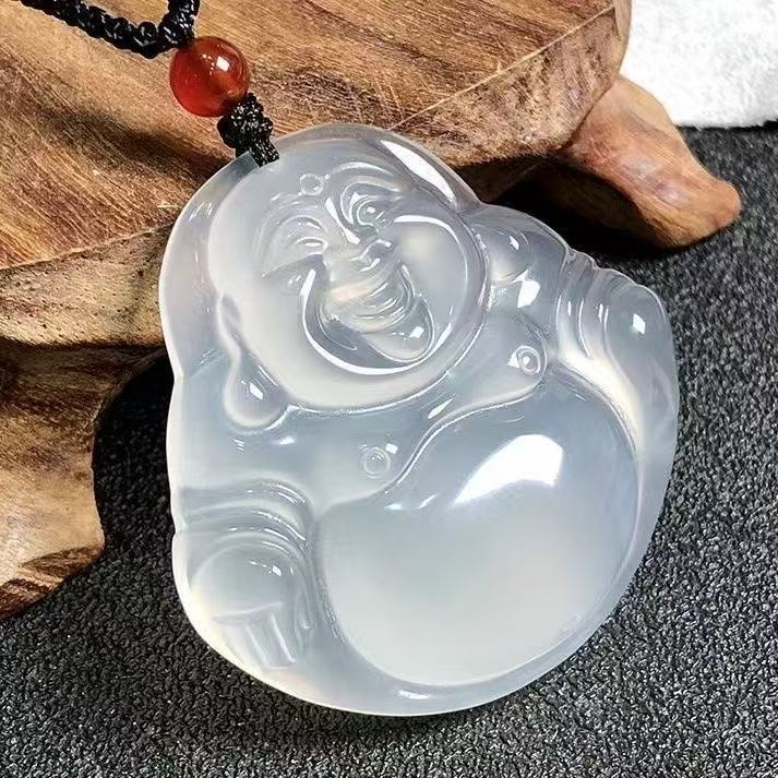 天然白玉髓祥云如意锁吊坠玛瑙平安锁玉石玉器挂件吊坠直播货源|undefined