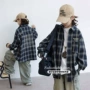 宽松春秋款格子男童衬衫