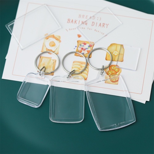 Photography gift lock acrylic keychain transparent keychain blank photo frame children's photography keychain mixed batch