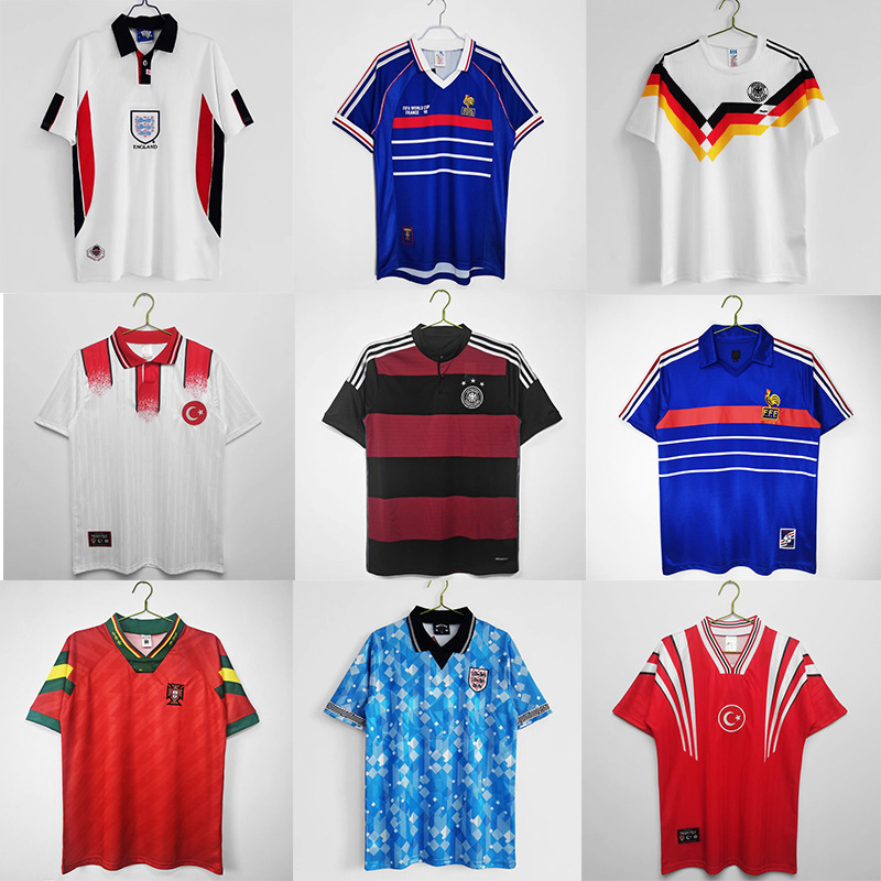 Retro Jersey 1998 England, Portugal, France, Germany, Turkey Retro Jersey Short Sleeves Retro Jersey 1998 England, Portugal, France, Germany, Turkey Retro Jersey Short Sleeves