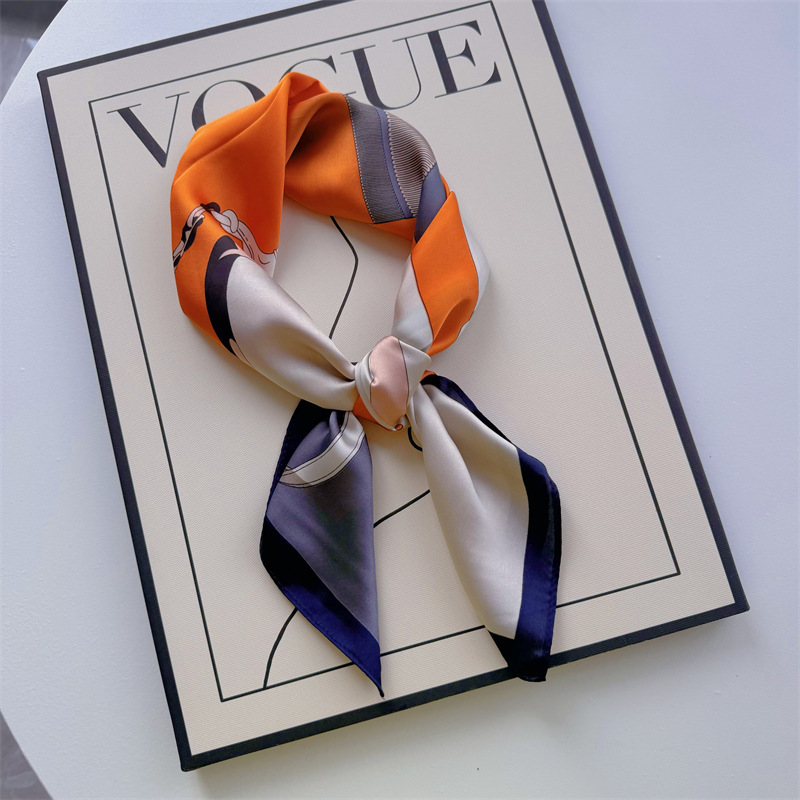 Bufandas de seda para mujeres primavera y otoño bufandas de moda para mujeres bufandas de cuello para maestros y empleados regalos de impresión de lujo ligero