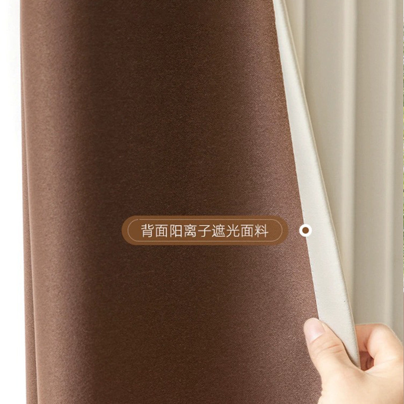 Cortinas Shaoxing Keqiao al por mayor estilo crema de terciopelo danés cortinas simples con opacas completas cortinas terminadas para la sala de estar y el dormitorio