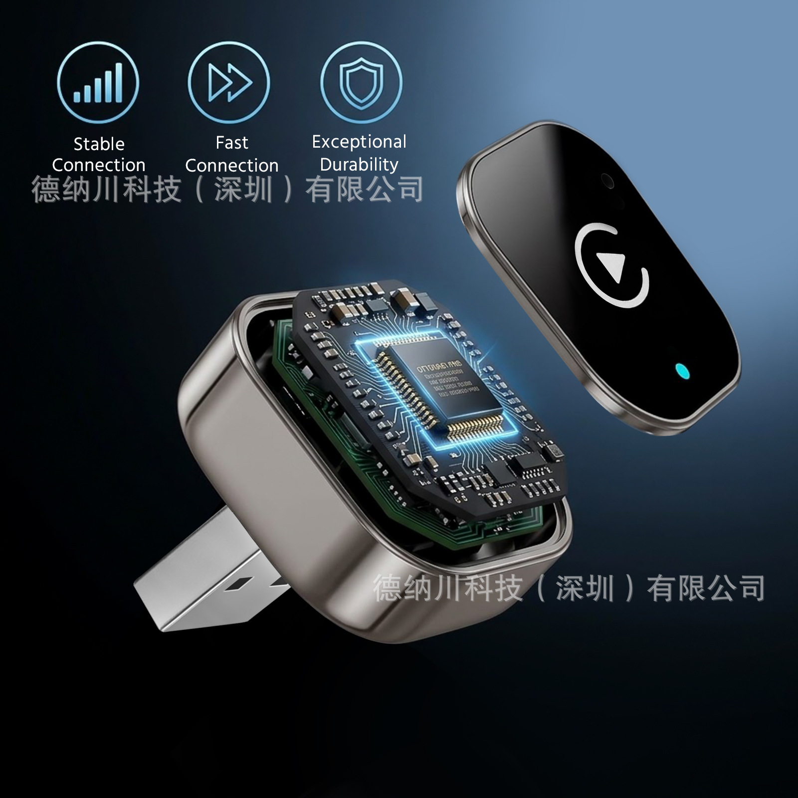 Cross-border wireless CarPlay adapter, compatible with wired connections, for in-car navigation, supporting both Apple and Android devices, dual-mode