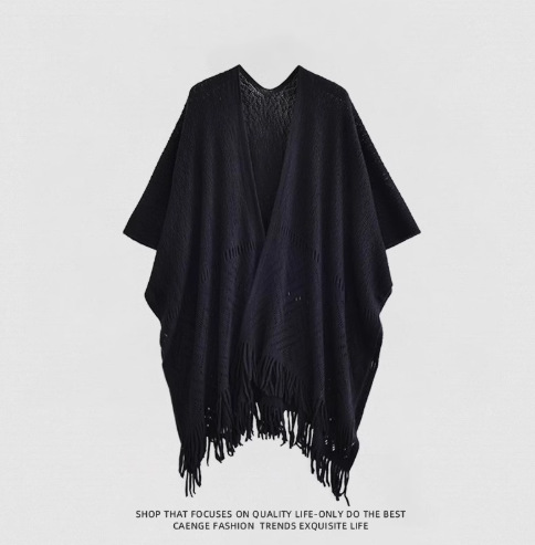 Nuevo chal de mujer, tiras de color, suéter de punto, foto de viaje, capa étnica de todo fósforo, capa de todo fósforo, viaje