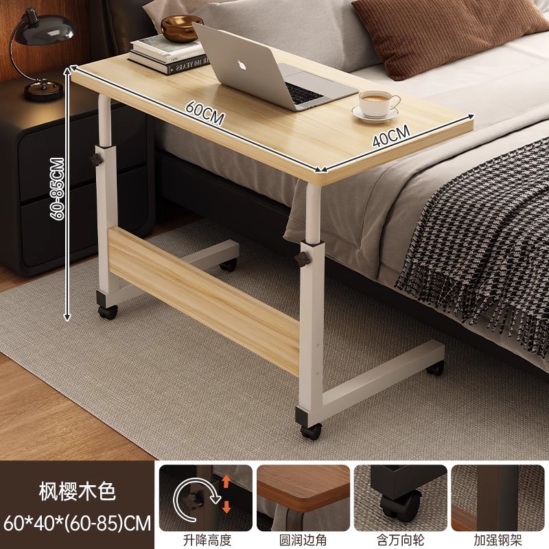 Mesa de noche, mesa pequeña de elevación móvil, dormitorio, mesa de oficina junto a la cama, escritorio para el hogar de los estudiantes, escritorio para computadora portátil