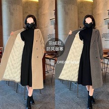 赫本风毛呢外套女2025年秋冬新款韩版加厚中长款毛呢大衣内胆