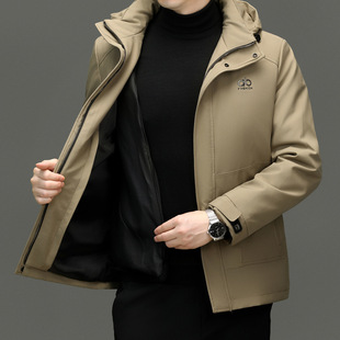 Parker Clothing Men's 2024 New Style Live-in Jacket with Removable Hat and Fur Integrated Rabbit Fur Liner