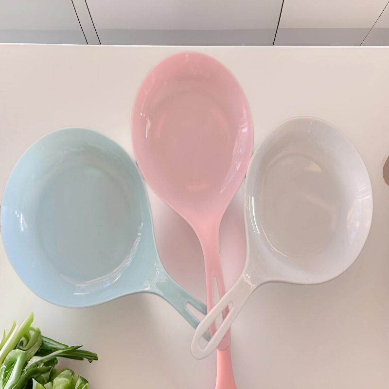 South Korea Boki Eating and Broadcasting the Same Large Spoon Subnet Red Tableware Korean Hand-held Dish with Handle Hand-held Dish Wholesale
