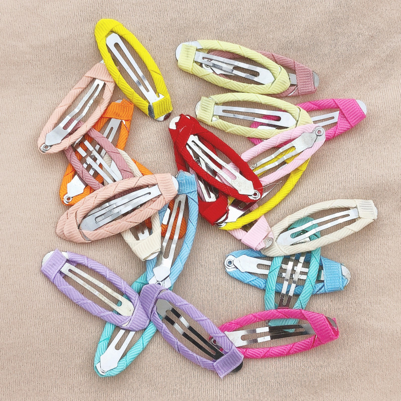 1.8*5センチヘアクリップ半包布楕円シンプルカラー子供髪飾り材料DIYアクセサリーbbクリップ部品|undefined